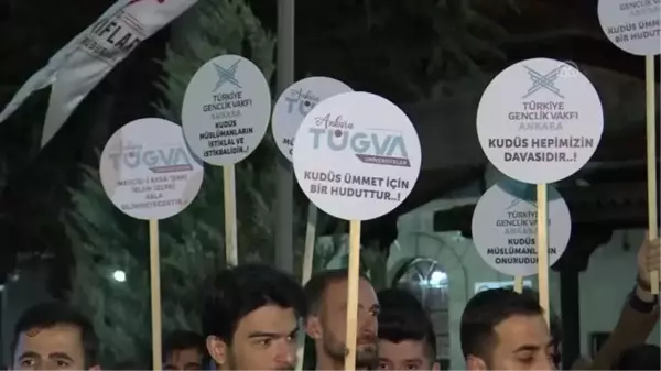 TÜGVA üyeleri, İsrail'in Mescid-i Aksa'ya yönelik saldırılarını protesto etti