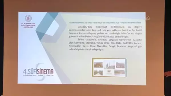 Konya 4. Sufisinema Günleri 16 Haziran'da başlıyor