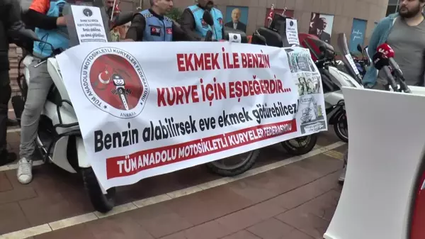 Son dakika haberi... Motokuryeler Akaryakıta Yapılan Zamları Protesto Etti: 