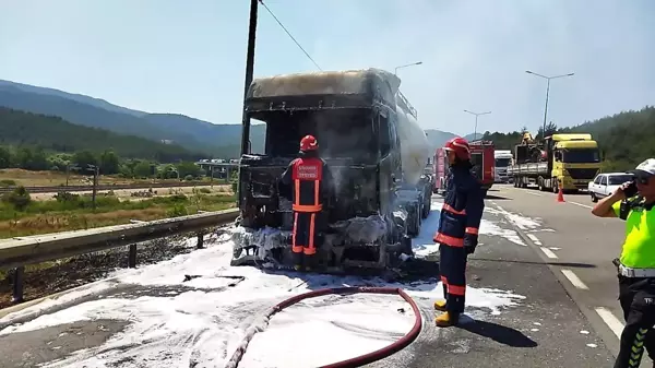 D-650'de tır alev aldı, sürücü son anda kurtuldu