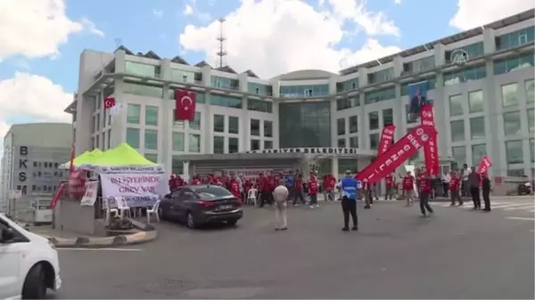 Sarıyer Belediyesinde grev yapan işçilere destek