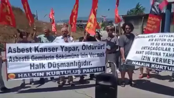 Hkp'den Asbestli Geminin Sökümünün Yapılacağı Firma Önünde Protesto Eylemi: 