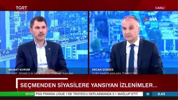 Çevre, Şehircilik ve İklim Değişikliği Bakanı Kurum, TGRT Haber'de gündeme ilişkin açıklamalarda bulundu