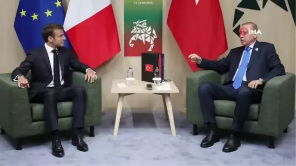 Cumhurbaşkanı Erdoğan, Macron ile görüştü