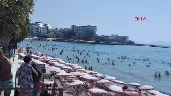 Kuşadası'nda Sıcak Hava Plajları Doldurdu