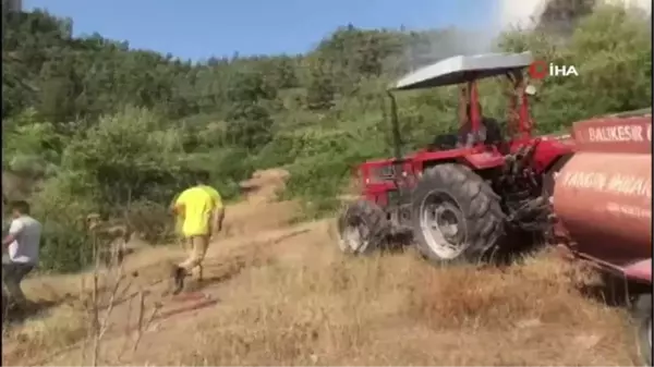 Balıkesir ile Kütahya arasında orman yangını başladı