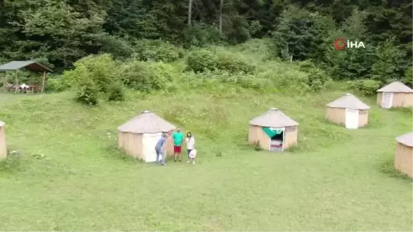 Trabzon'da Türk oba çadırı kültürüyle turist ağırlayan tesis