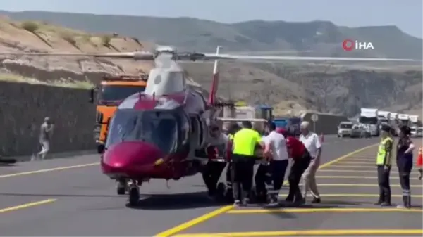 6 kişinin öldüğü, 23 kişinin yaralandığı otobüs kazasına ambulans helikopter desteği