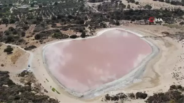 Çanakkale'de 2 bin yıllık antik liman, kalpli pembe göle dönüştü