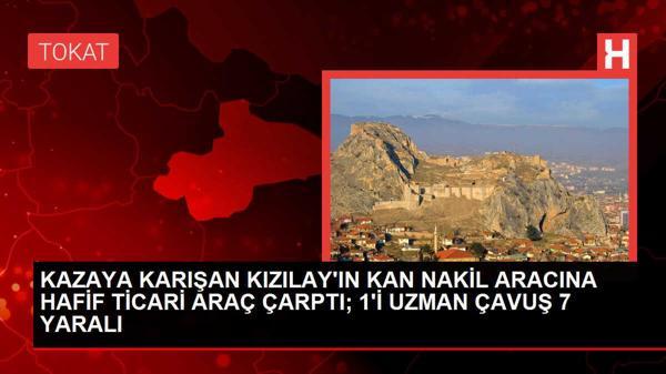 Tokat'ta Kızılay'a ait kan nakil aracına ikinci kaza: 7 yaralı