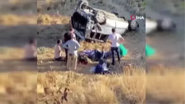 Polis memuru ve ailesinin içerisinde bulunduğu araç tarlaya uçtu: 1 ölü, 4 yaralı