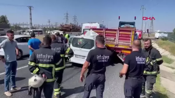 Tekirdağ'da TIR'a arkadan çarpan araçta 1 ölü, 1 ağır yaralı