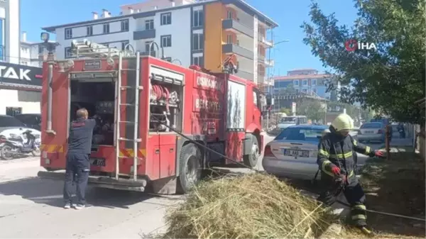 Çorum'un Osmancık ilçesinde evin bahçesinde çıkan yangın kontrol altına alındı