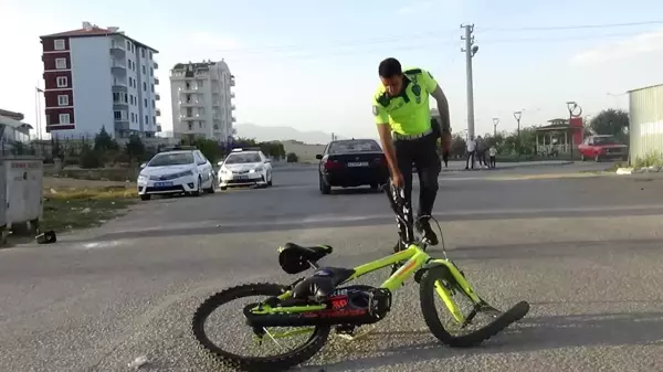 Karaman'da otomobilin arka tekerine bisikletiyle çarpan çocuk yaralandı