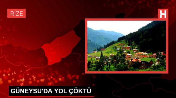 Rize'de Güneysu Karayolunda Yol Çöktü