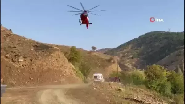 Ambulans helikopter ağaçtan düşen 82 yaşındaki Mevlüt amca için havalandı