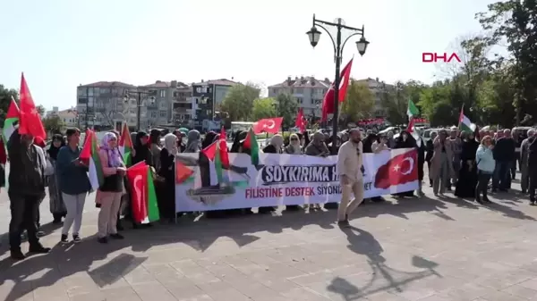 TEKİRDAĞ'DA İSRAİL'İN FİLİSTİN'E SALDIRILARI PROTESTO EDİLDİ