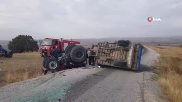 Çorum'un Alaca ilçesinde traktör devrildi, 1 kişi yaralandı