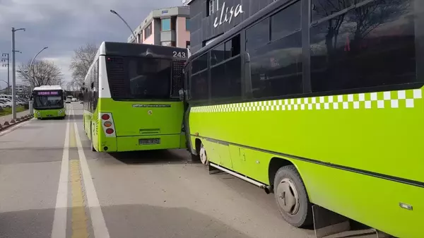 Özel halk otobüsü ile belediye otobüsü çarpıştı: 6 yaralı