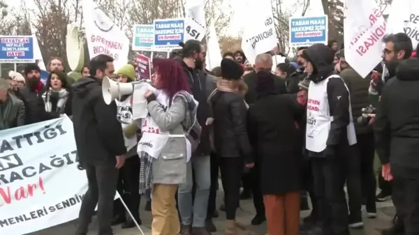 Özel Sektörde Çalışan Öğretmenler TBMM Önünde Taban Maaş Haklarını İstiyor