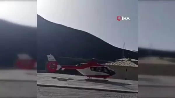 Kosta kırığı hastası için ambulans helikopter havalandı