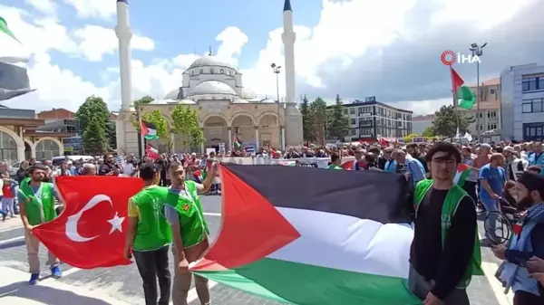 Düzce'de İsrail protestosu: Çocuklar da saldırılara sessiz kalmadı