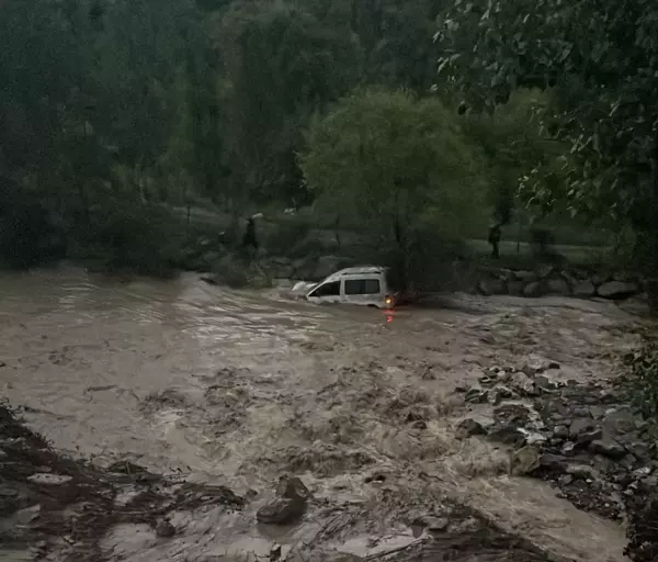 Erzurum'da heyelan otomobili dereye sürükledi, anne ve kızı derede kayboldu