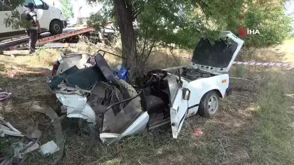 Yoldan çıkarak ağaca çarpan aracın sürücüsü öldü