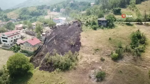 Kastamonu'da tarlada çıkan anız yangını, evlere sıçramadan söndürüldü