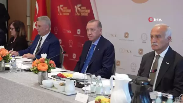 Cumhurbaşkanı Erdoğan, Türk-Amerikan İş Konseyi ev sahipliğinde düzenlenen 15. Türkiye Yatırım Konferansı çerçevesinde Amerikalı ve Türk iş...