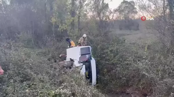 Bartın'da Yoldan Çıkan Araç Kanala Düştü: 1 Yaralı