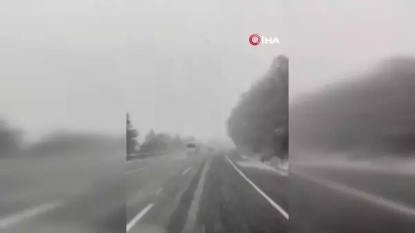 İnegöl'de Kar Yağışı Başladı, Sürücüler Zor Durumda