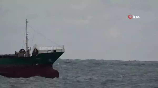 Zonguldak'ta Rüzgar ve Dalgalar Yük Gemilerini Salladı