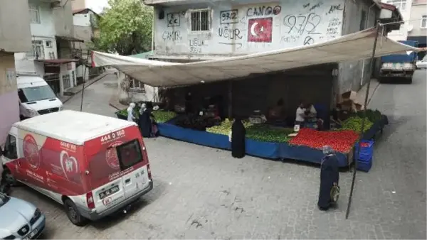 BEYOĞLU'NDA PAZAR YERİ DRONE İLE GÖRÜNTÜLENDİ