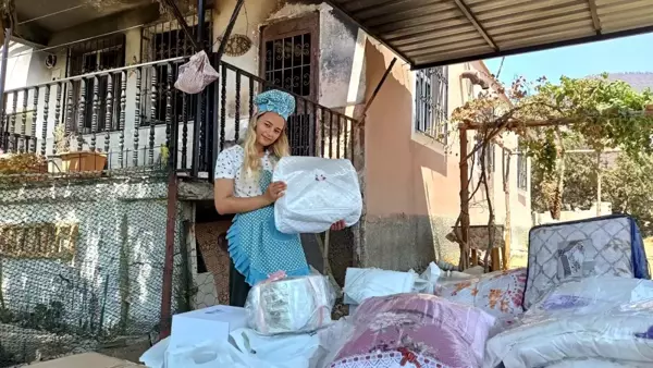 Yangında evi ve çeyizi kül olmuştu...Fatma'ya bir minibüs dolusu çeyiz