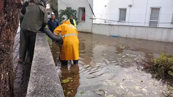 Bodrum'da yağıştan etkilenen alanlar ile temizlik çalışması havadan görüntülendi