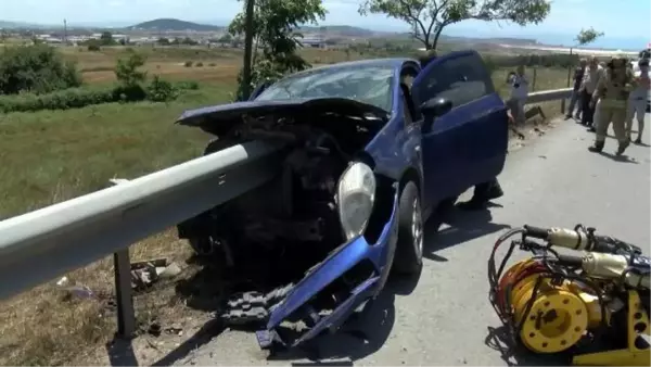 Ok gibi bariyerlere saplandı! Hız göstergesi 140'da takılı kalan aracın halini gören 