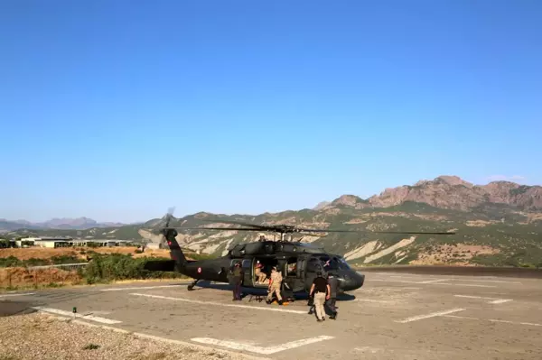 Tunceli'de helikopter destekli trafik denetimi