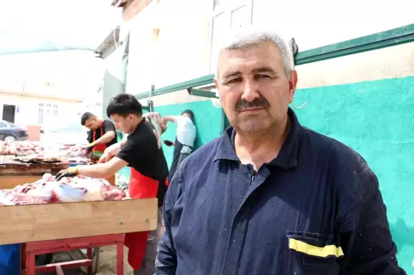 Edirne'de kasapların kurban mesaisi devam ediyor