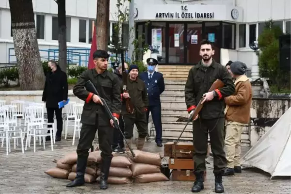 Artvin'in düşman işgalinden kurtuluşunun 100'üncü yıl dönümü törenle kutlandı.