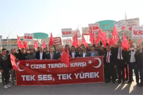 CİZRE'DE, TAHİR GÜVEN'İN ÖLDÜRÜLMESİNE 'TERÖRE LANET MİTİNGİ' İLE TEPKİ