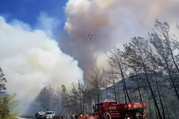 Muğla haber! Marmaris'te alevlerle mücadele 7 saattir devam ediyor