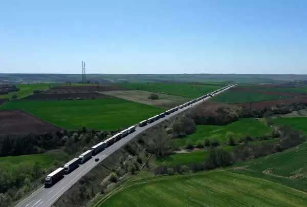 Hamzabeyli Sınır Kapısı'nda tır kuyruğu