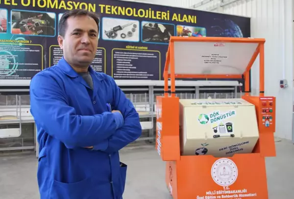 Meslek lisesinde, güneş enerjisiyle çalışan kompost makinesi geliştirildi