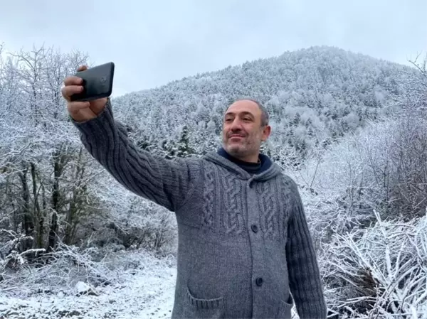 Karabük Bartın Karayolunda kar yağışı