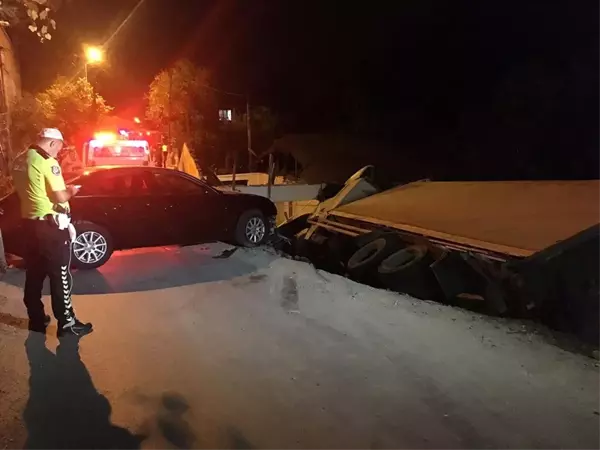 Sarıyer'de kamyon şarampole uçtu: 2 yaralı