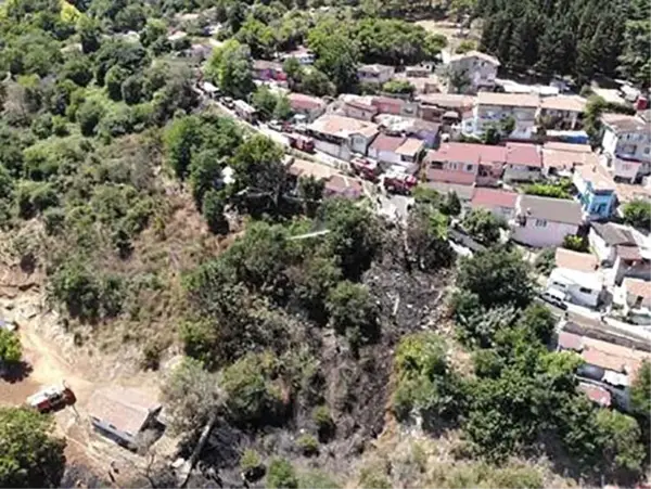 Çatalca'da yerleşim alanına yakın ağaçlık alanda korkutan yangın