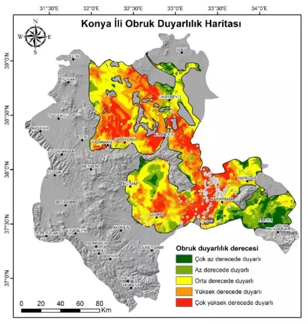 Konya'da Yapay Zeka Kullanılarak Obruk Duyarlılık Haritası Oluşturuldu