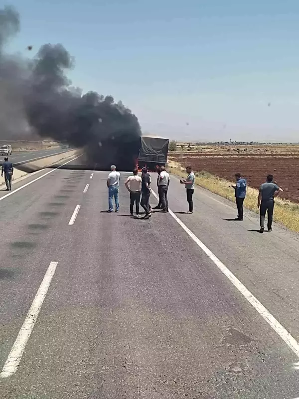 Şırnak'ta seyir halindeki TIR alevlere teslim oldu