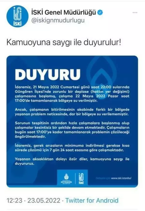 Güngören'de iki gün süren su kesintisi vatandaşları isyan ettirdi